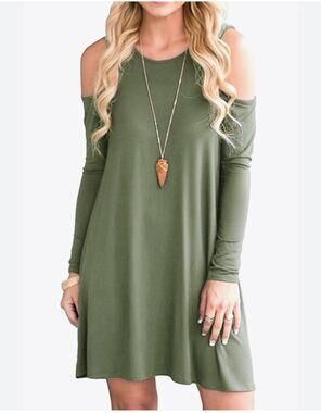 ALYA moss cold shoulder swing  dress Size  Medium
